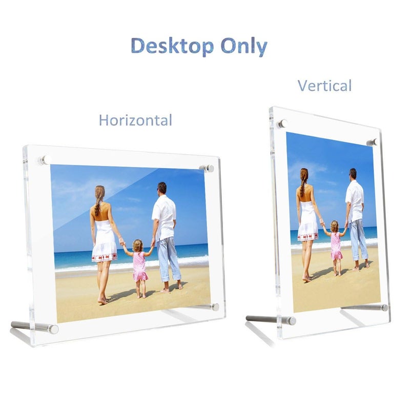 NIUBEE 4x6 Clear Acrylic Desktop Picture Frame, Beveled Frameless Plexiglass Photo Photography Display with Standoff - Image 5